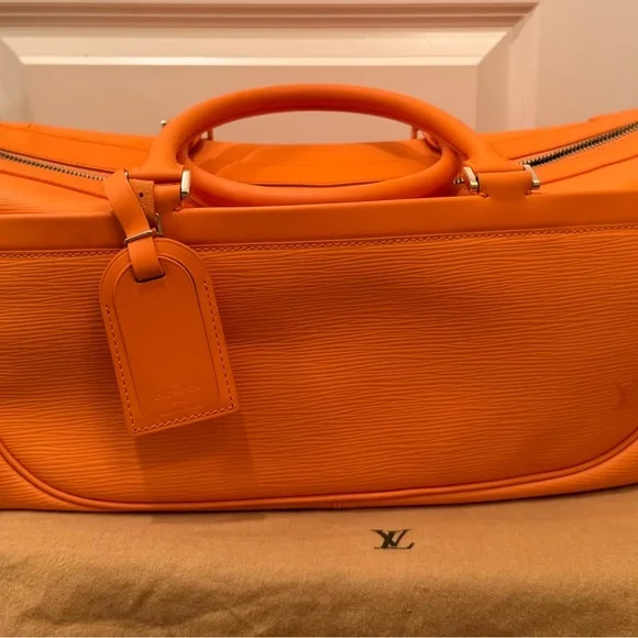 Very rare limited edition, Louis Vuitton orange epi leather yoga set - Picture 8 of 9